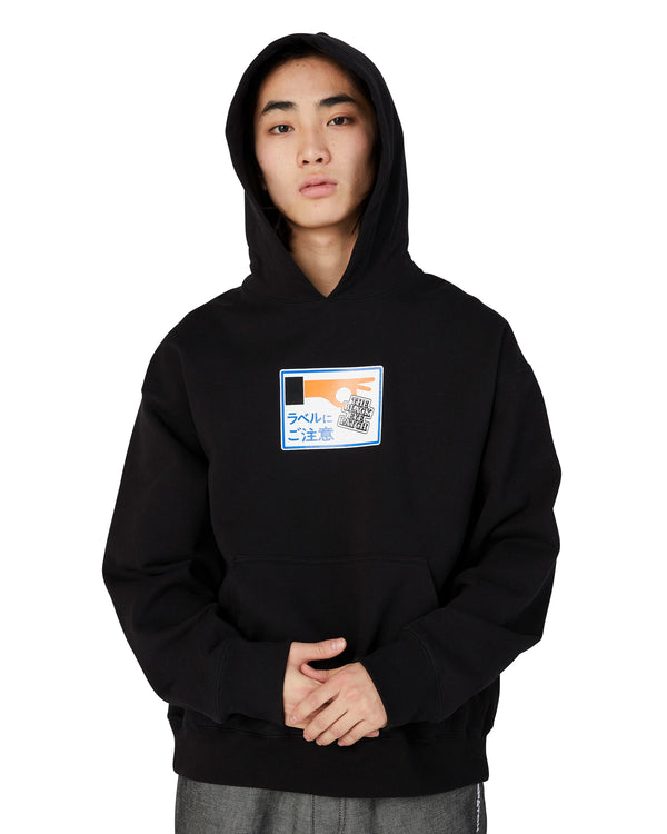 LABEL CAUTION HOODIE BLACK