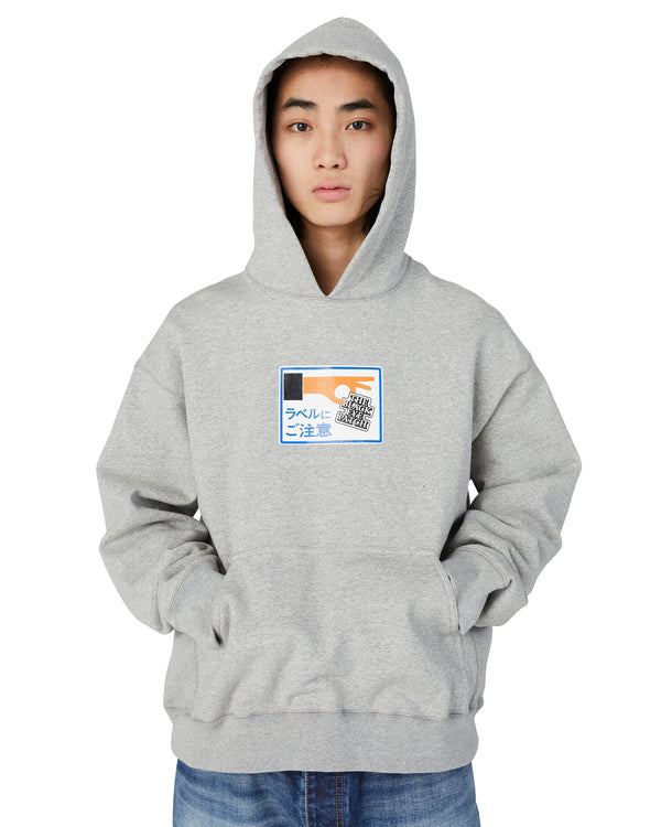 LABEL CAUTION HOODIE H.GRAY