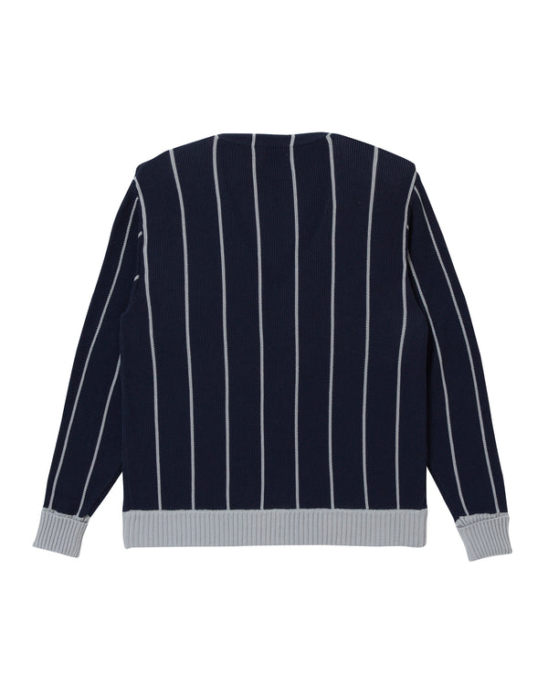 Striped Cardigan, Navy