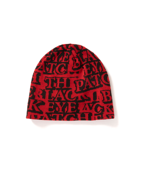 Sticker Covered Single Beanie Red