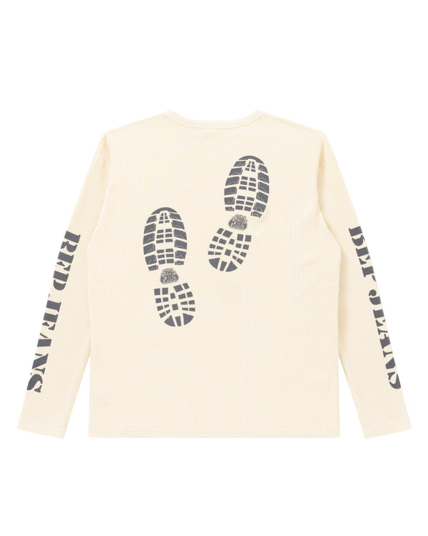BEP Jeans Stomped Thermal Long Sleeve T-Shirt, Off White