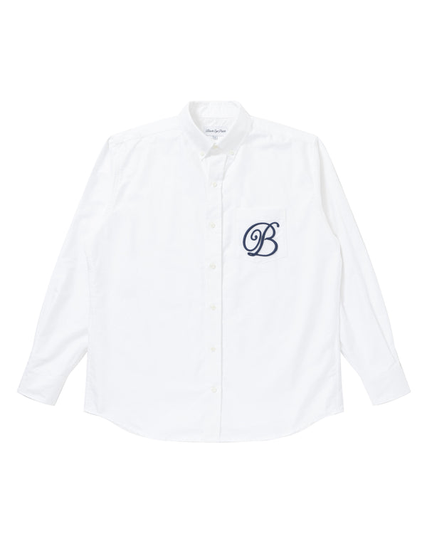 B EMBLEM OXFORD SHIRT WHITE