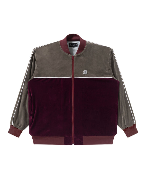 OG LABEL PIPING VELOUR TRACK JACKET BURGUNDY