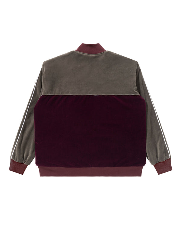 OG LABEL PIPING VELOUR TRACK JACKET BURGUNDY