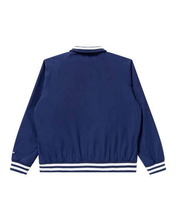 B Emblem Rib Collar Stadium Jacket, Navy