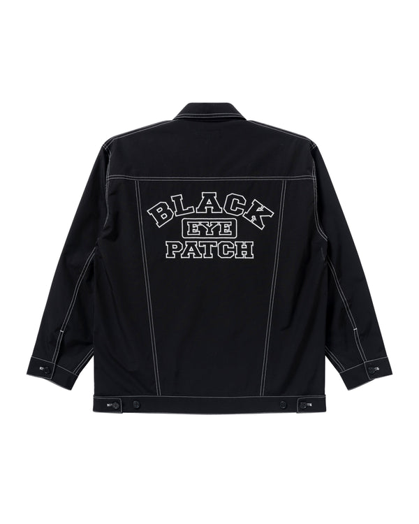 COLLEGE COLOR STITCHED COTTON BLEND JACKET BLACK