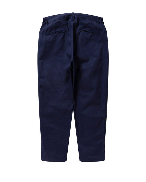 B Emblem Cotton Tailored Pants, Navy