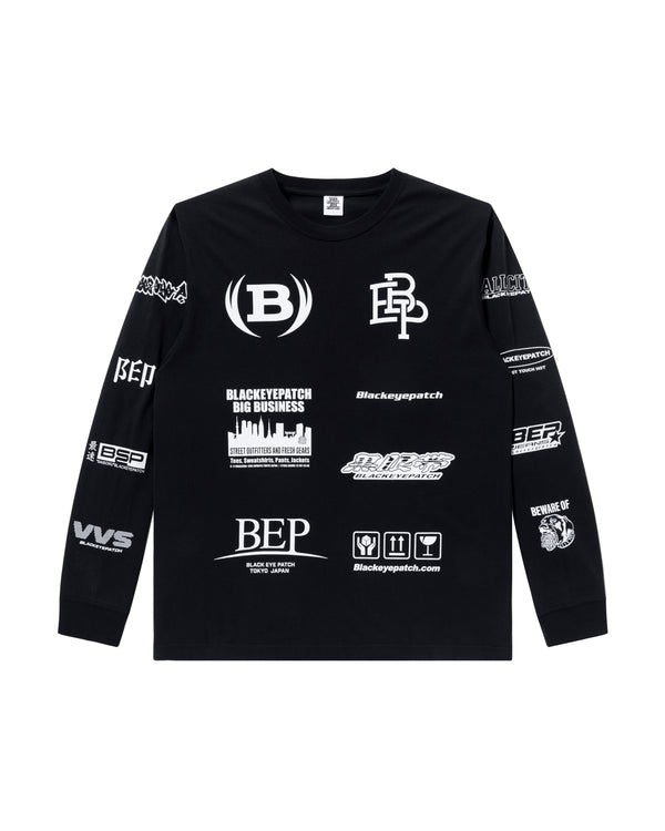 MULTI LOGO L/S TEE BLACK