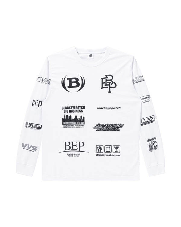 MULTI LOGO L/S TEE WHITE