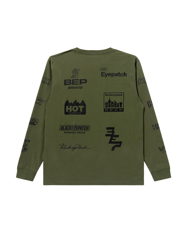 MULTI LOGO L/S TEE OLIVE