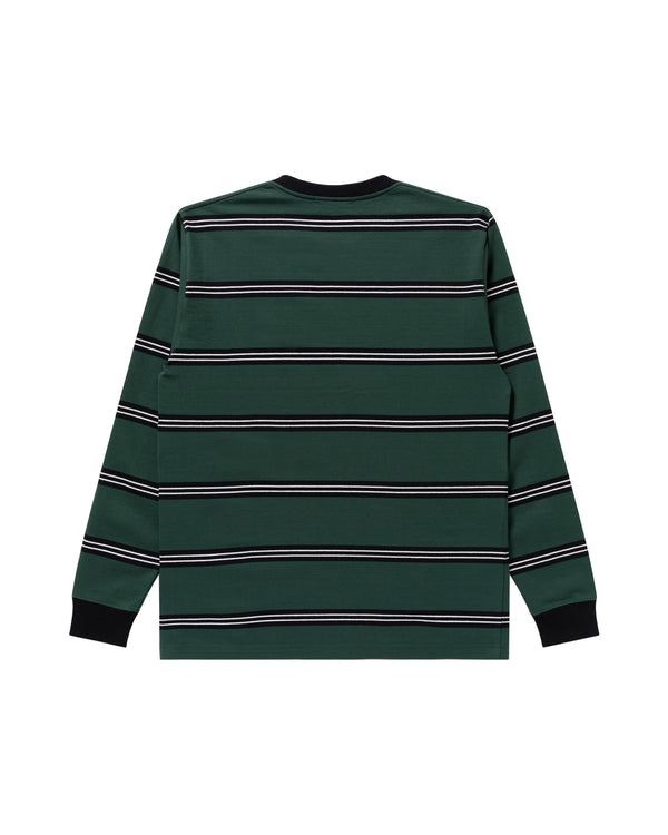 OG Logo Stripe LS Tee Green