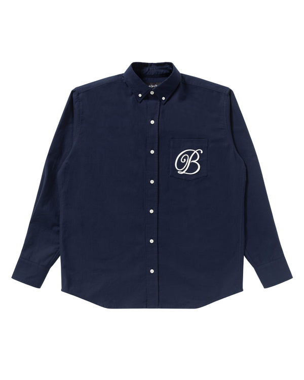 B EMBLEM OXFORD SHIRT NAVY
