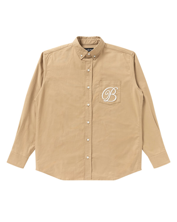 B Emblem Oxford Shirt Sand