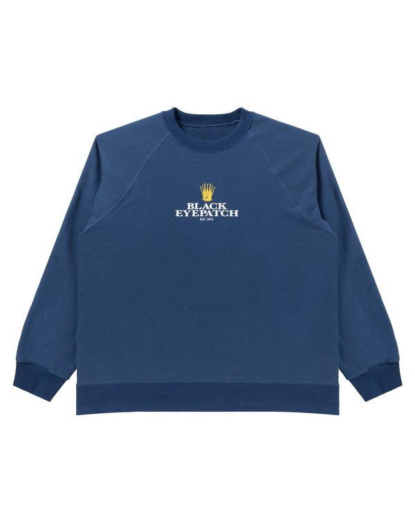 ROYAL CROWN LOGO CREW SWEAT NAVY