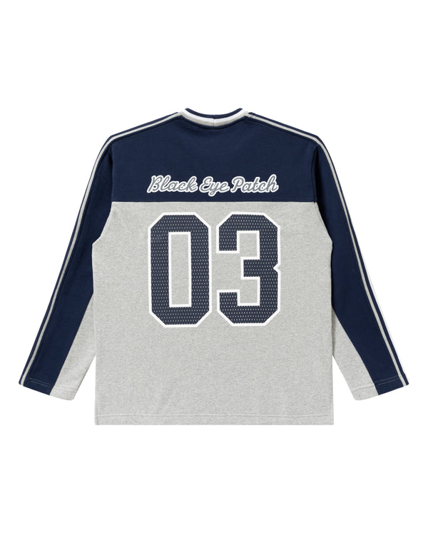 PLAYER RIBBED SWEATSHIRT, NAVY/HEATHER GRAY