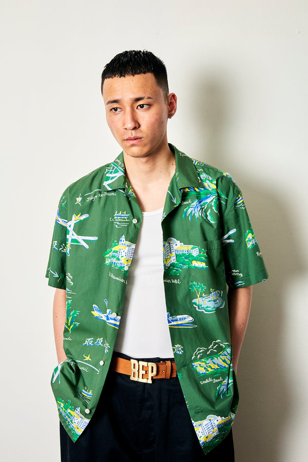 Souvenir Aloha Shirt Olive