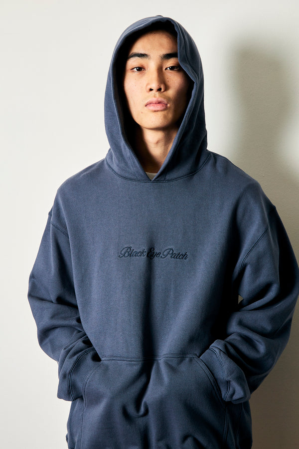 Royal Script Hoodie, Dark Navy