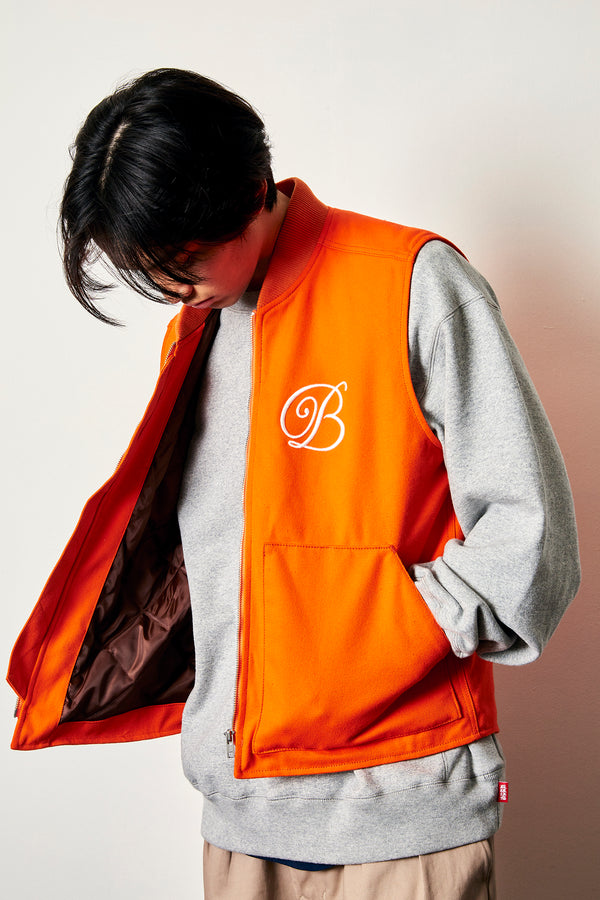 B Emblem Duck Vest, Orange