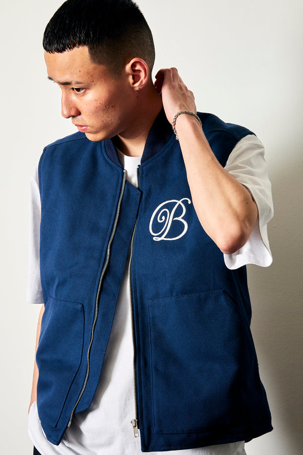 B Emblem Duck Vest, Navy