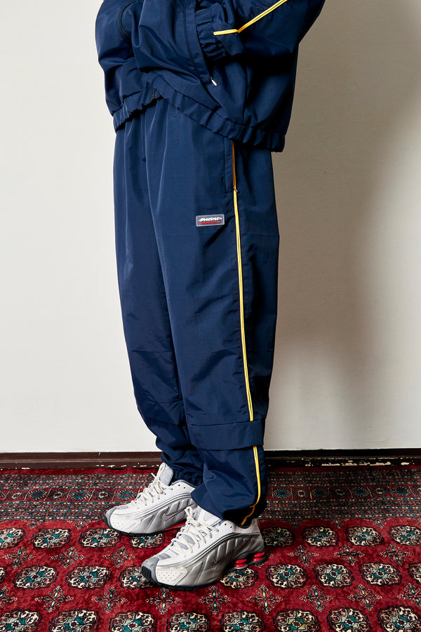 BEEZ-EYE-P Piping Track Pants, Navy