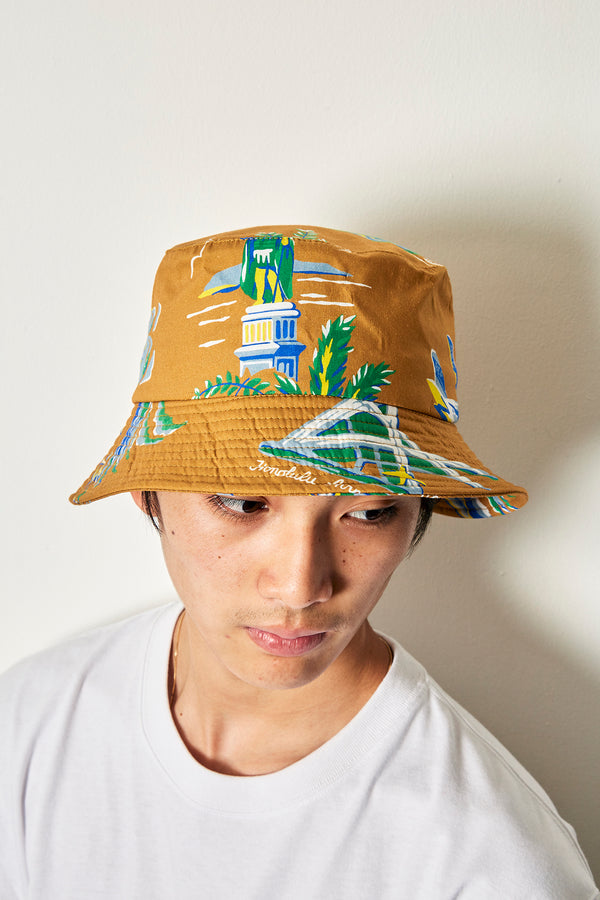 SOUVENIR ALOHA BUCKET HAT, Khaki