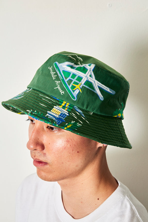 SOUVENIR ALOHA BUCKET HAT OLIVE