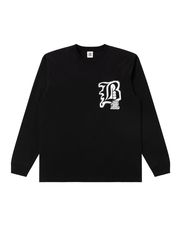 BLACKLETTER L/S TEE BLACK