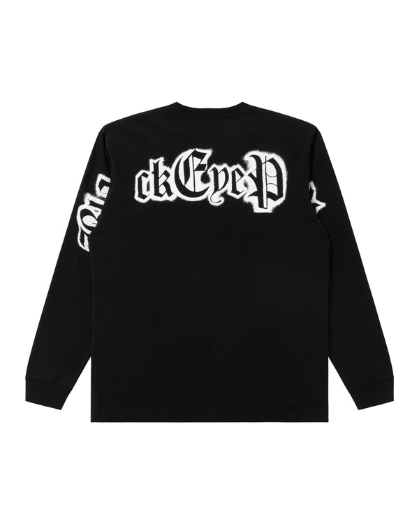 BLACKLETTER L/S TEE BLACK