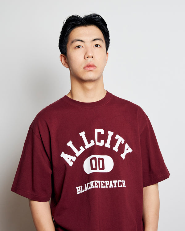 ALL CITY COLLEGE TEE BURGUNDY