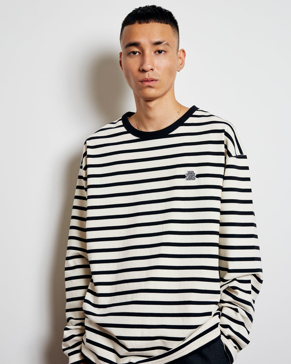 OG LABEL BORDERED L/S TEE BLACK / WHITE
