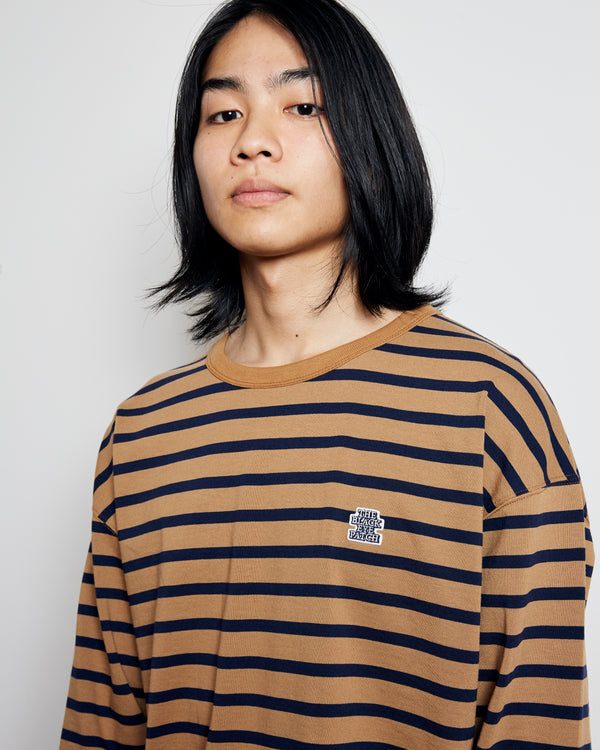 OG LABEL BORDERED L/S TEE BROWN / NAVY