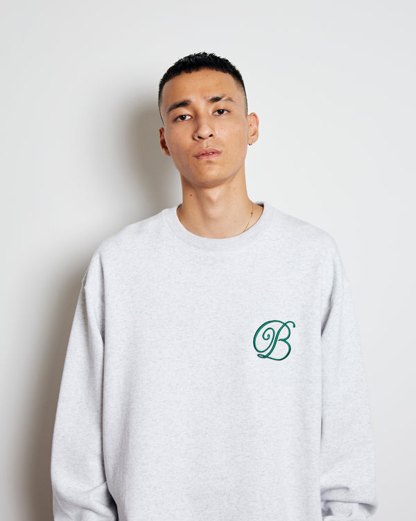 B Emblem Crew Sweat Ash