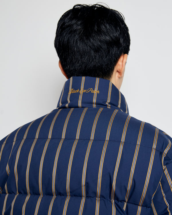 B Emblem Striped First Down Jacket, Navy