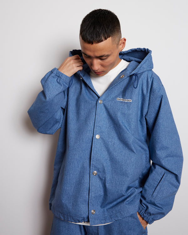 RIPSTOP DENIM HOODED JACKET INDIGO