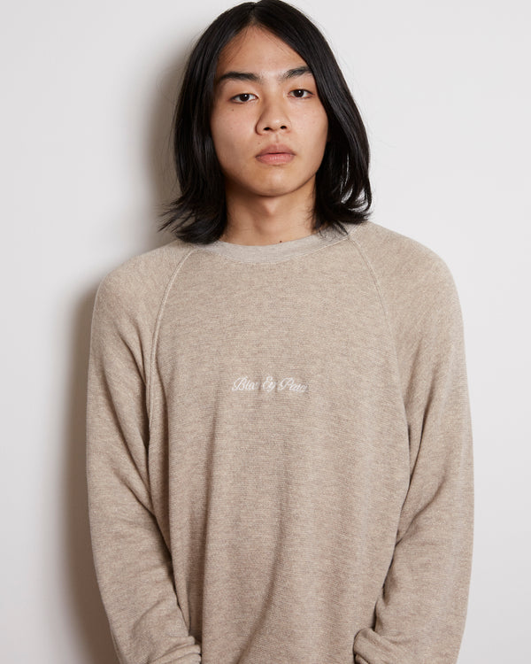 ROYAL SCRIPT RAGLAN CREW SWEAT BROWN