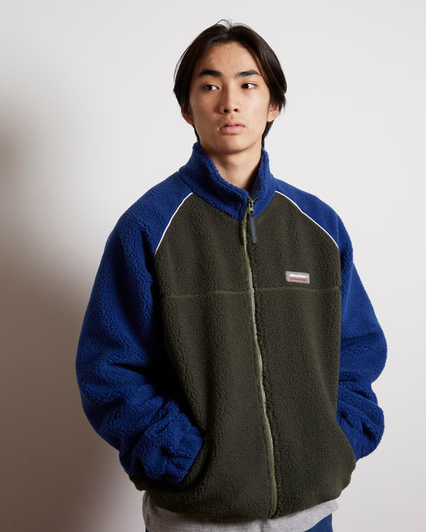 BEEZ-EYE-P RAGLAN FLEECE JACKET NAVY / GREEN