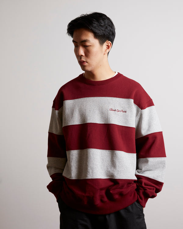 ROYAL SCRIPT BORDERED CREW SWEAT BURGUNDY / H.GRAY