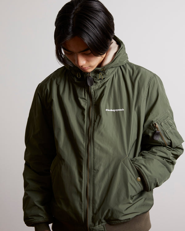 BIG BUSINESS HOODED BOMBER JACKET OLIVE