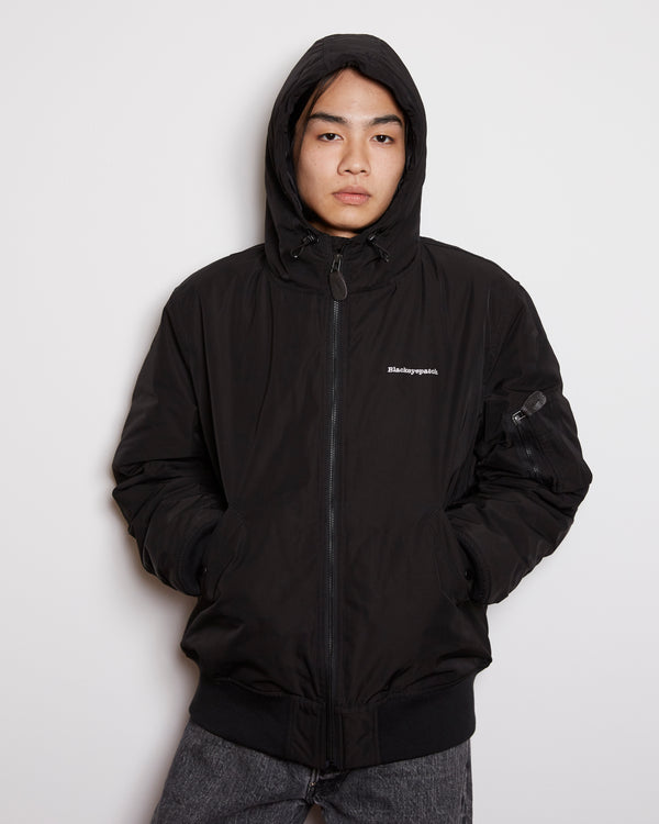 BIG BUSINESS HOODED BOMBER JACKET BLACK