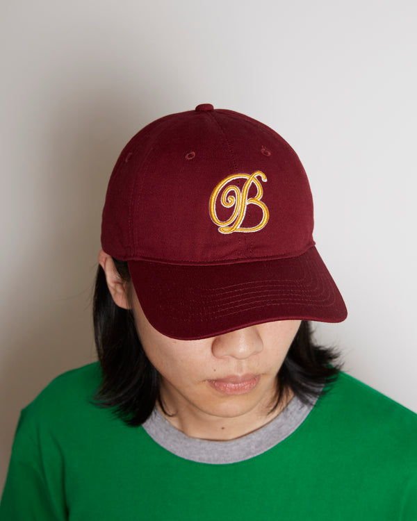 B Emblem Cap, Burgundy