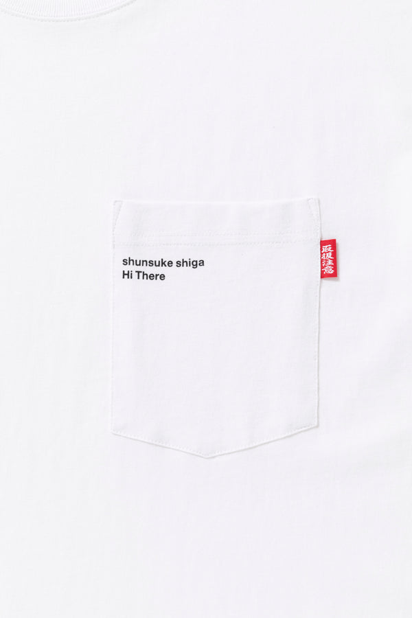 Shunsuke Shiga "Hi There"  POCKET TEE WHITE